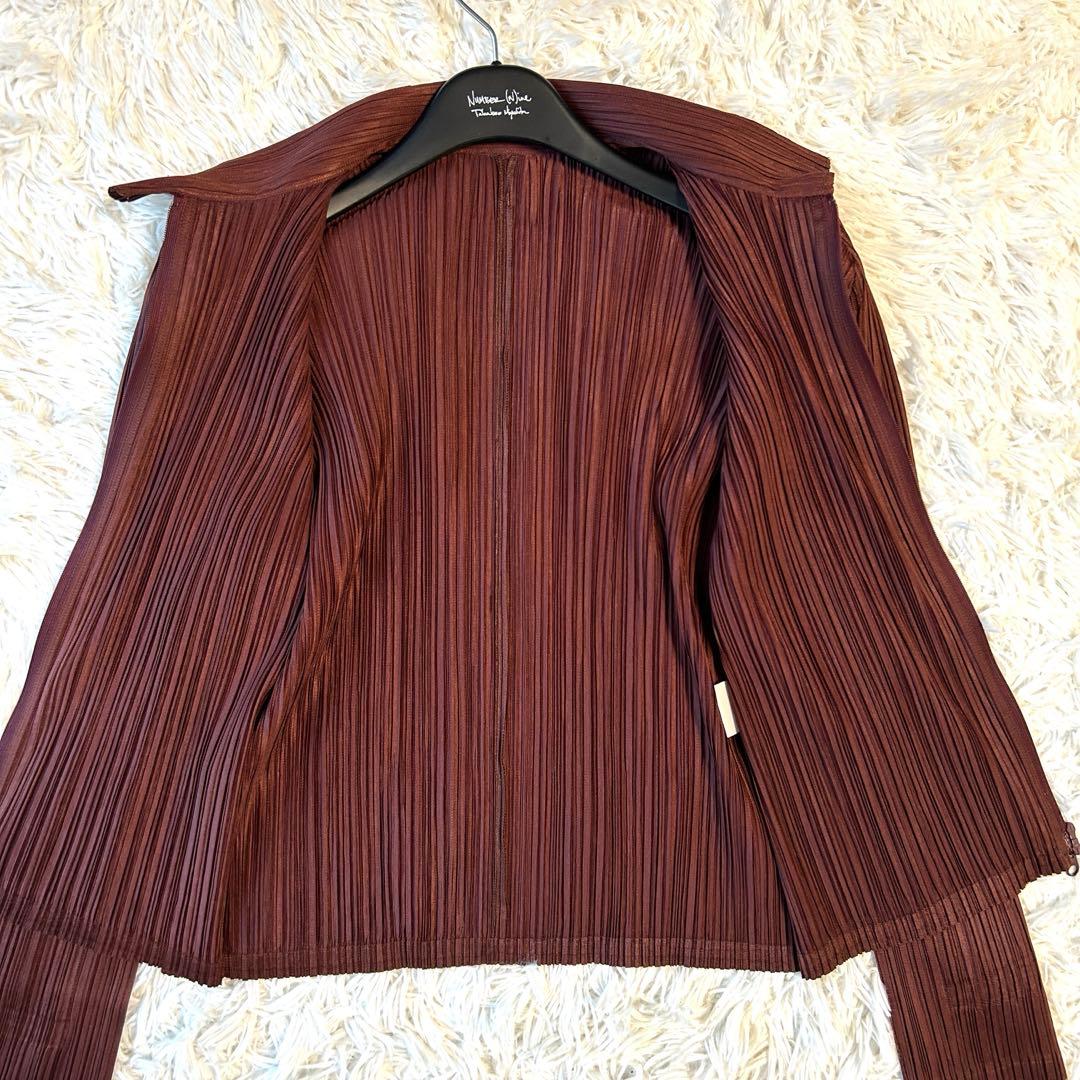 希少✨プリーツプリーズ ライダースジャケット シングル ダブルジップ