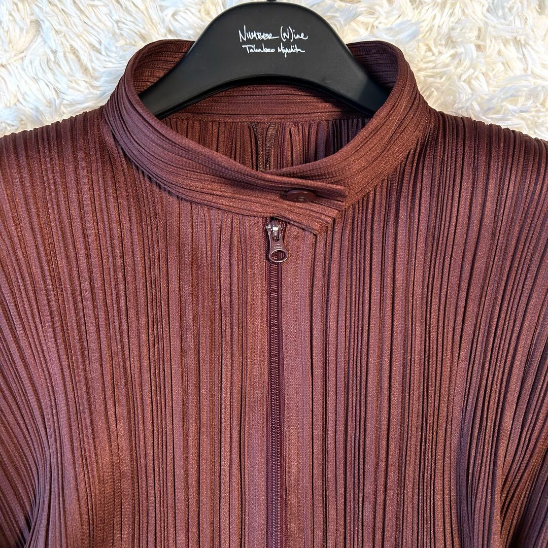 希少✨プリーツプリーズ ライダースジャケット シングル ダブルジップ