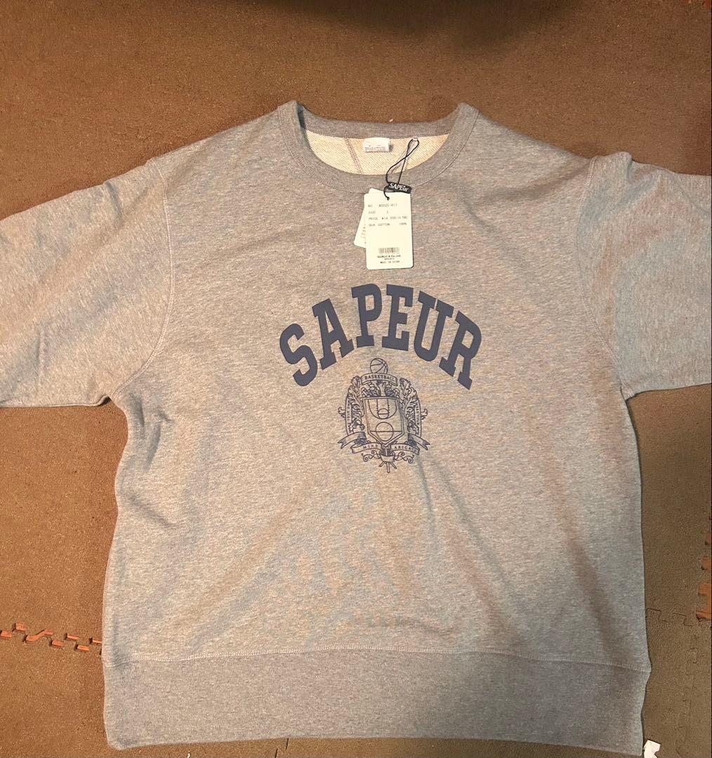 値下げ不可　　SAPEUR グレー オーバーサイズTシャツ 新品タグ付き　L