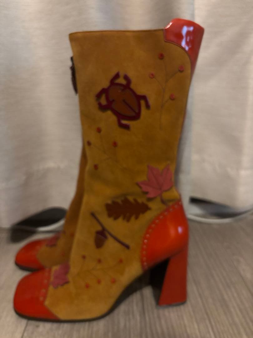 PRADA 1999年 ブーツカブトムシと落ち葉 24.5 プラダ