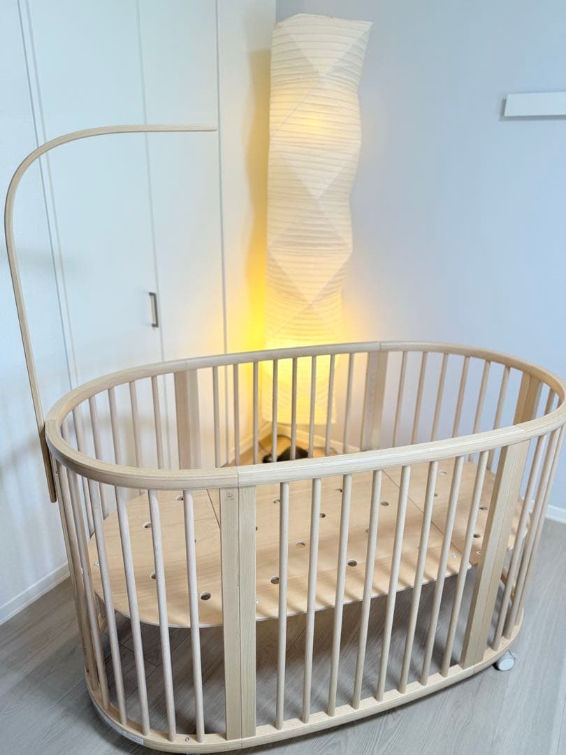 STOKKE スリーピーベビーベッド ナチュラルウッド　美品