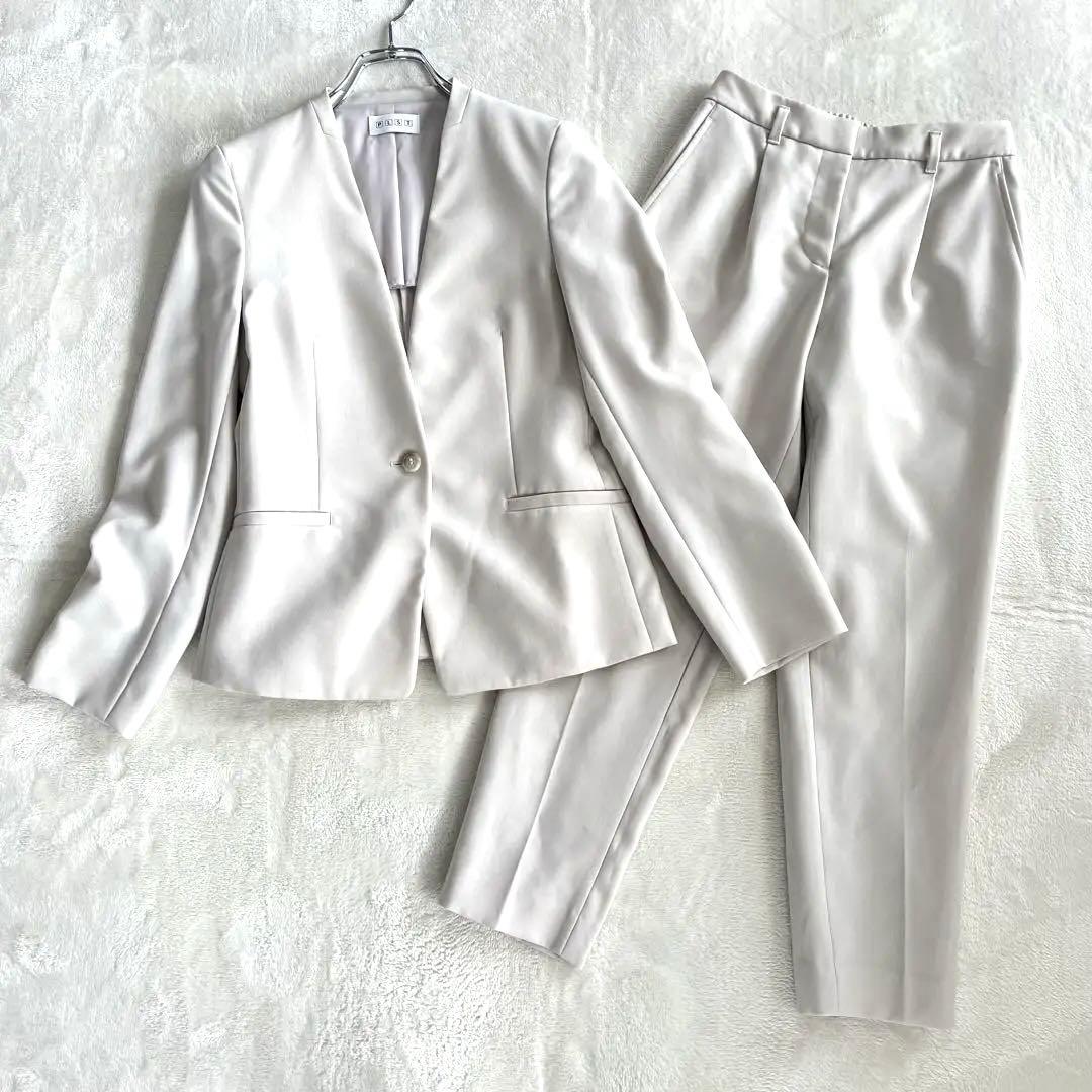 プラステ スーツ XS XXS ノーカラー パンツ セットアップ ベージュ