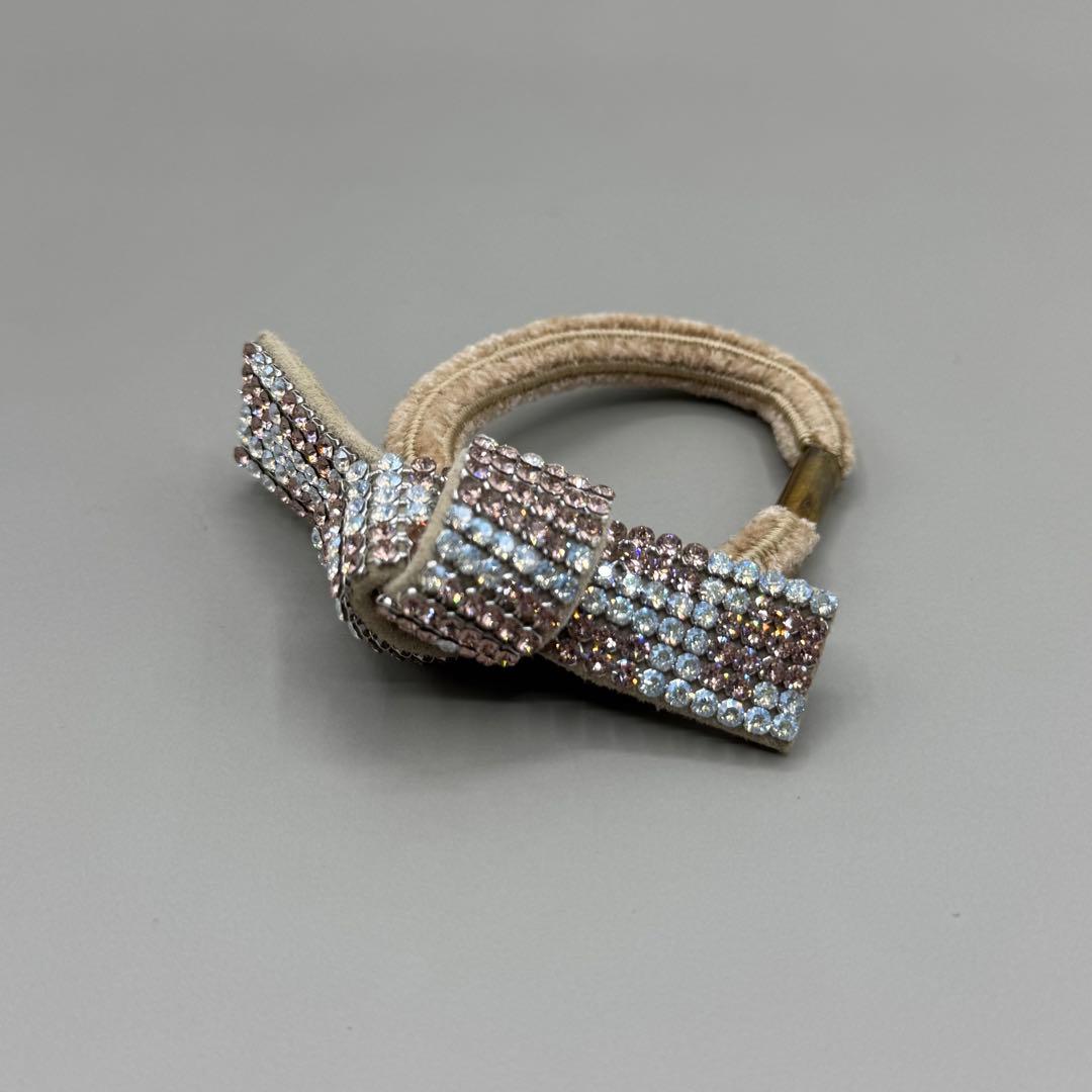 美品　acca アッカ ドレスポニー　リボン　ヘアゴム　ピンク