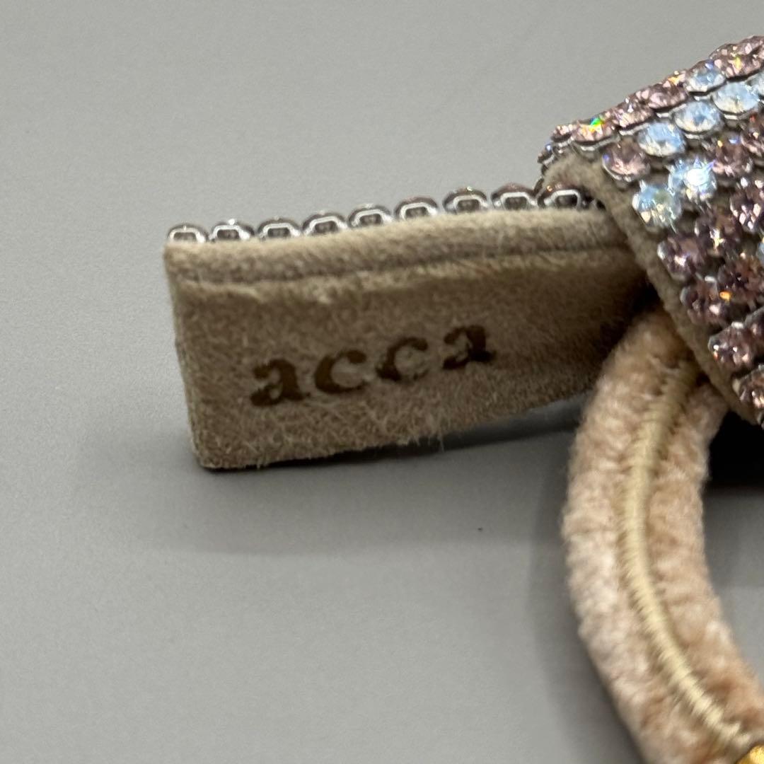 美品　acca アッカ ドレスポニー　リボン　ヘアゴム　ピンク