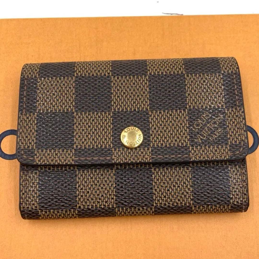 【美品】ルイヴィトン ダミエ ケース ポルトモネプラ エベヌ N61930