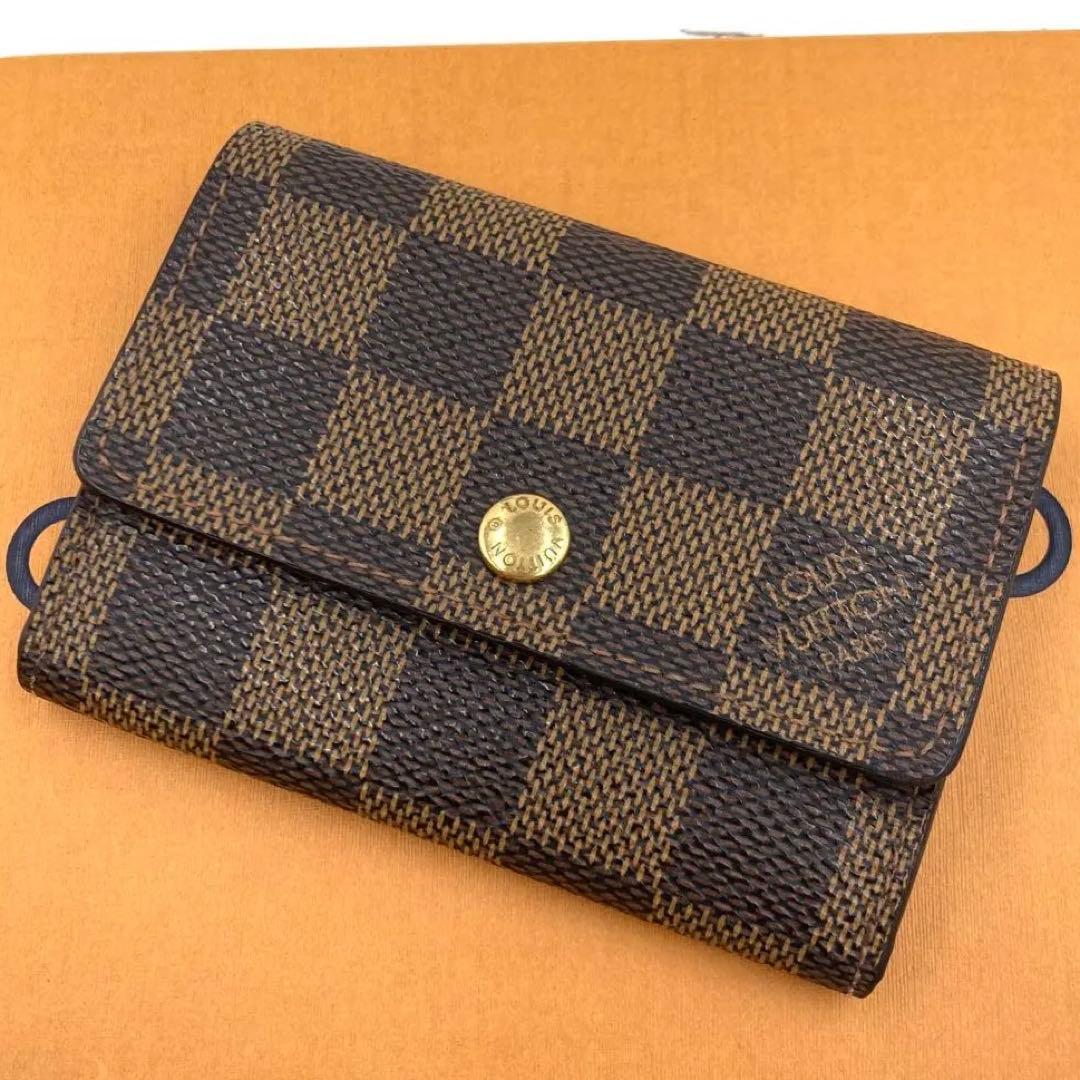 【美品】ルイヴィトン ダミエ ケース ポルトモネプラ エベヌ N61930
