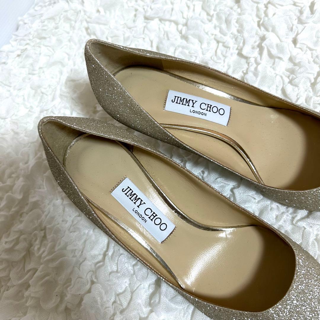 未着用✨現行 2024年購入 定価12.4万 ジミーチュウ グリッター パンプス