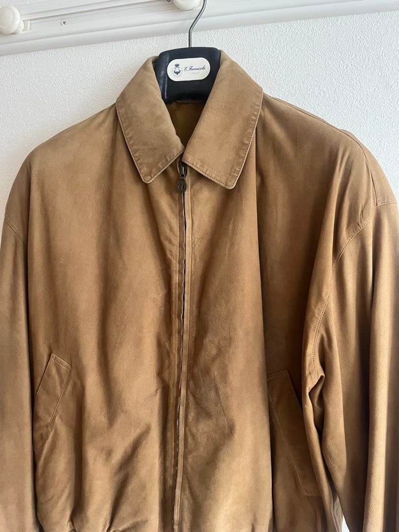 80s loewe レザースポーツジャケット　デタッチャブルカラー