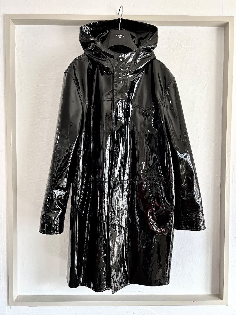 sensei　CELINE 19SS エナメル　ラムレザーモッズパーカー