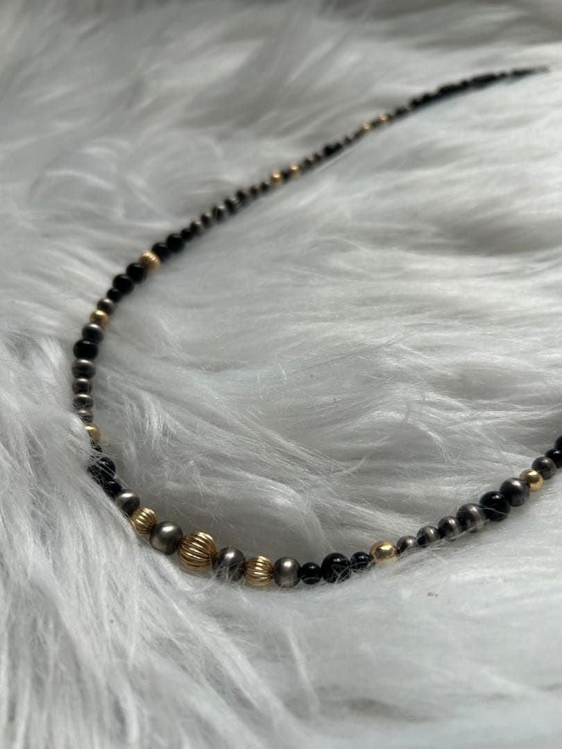 ナバホパール　14K SV925 NAVAJO インディアンジュエリー　50cm