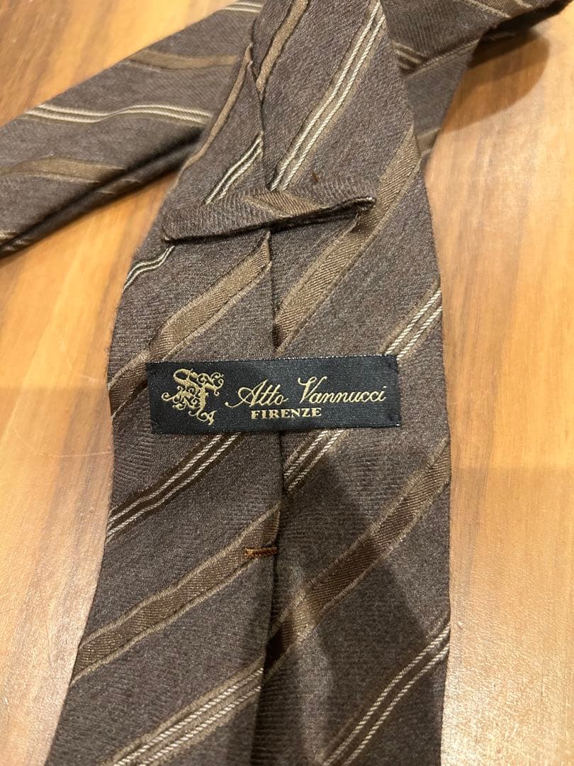 Alto Vannucci ブラウンストライプ ネクタイ