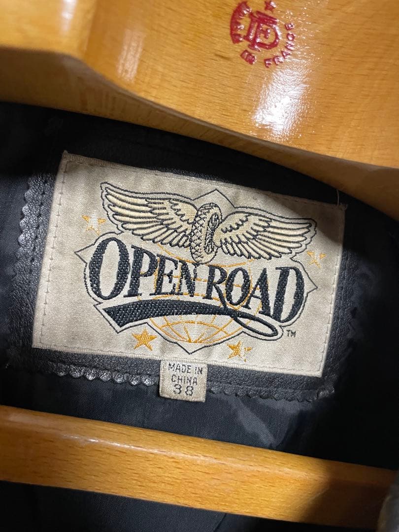 80s 90s OPEN ROAD ライダースジャケット レザー ペイント