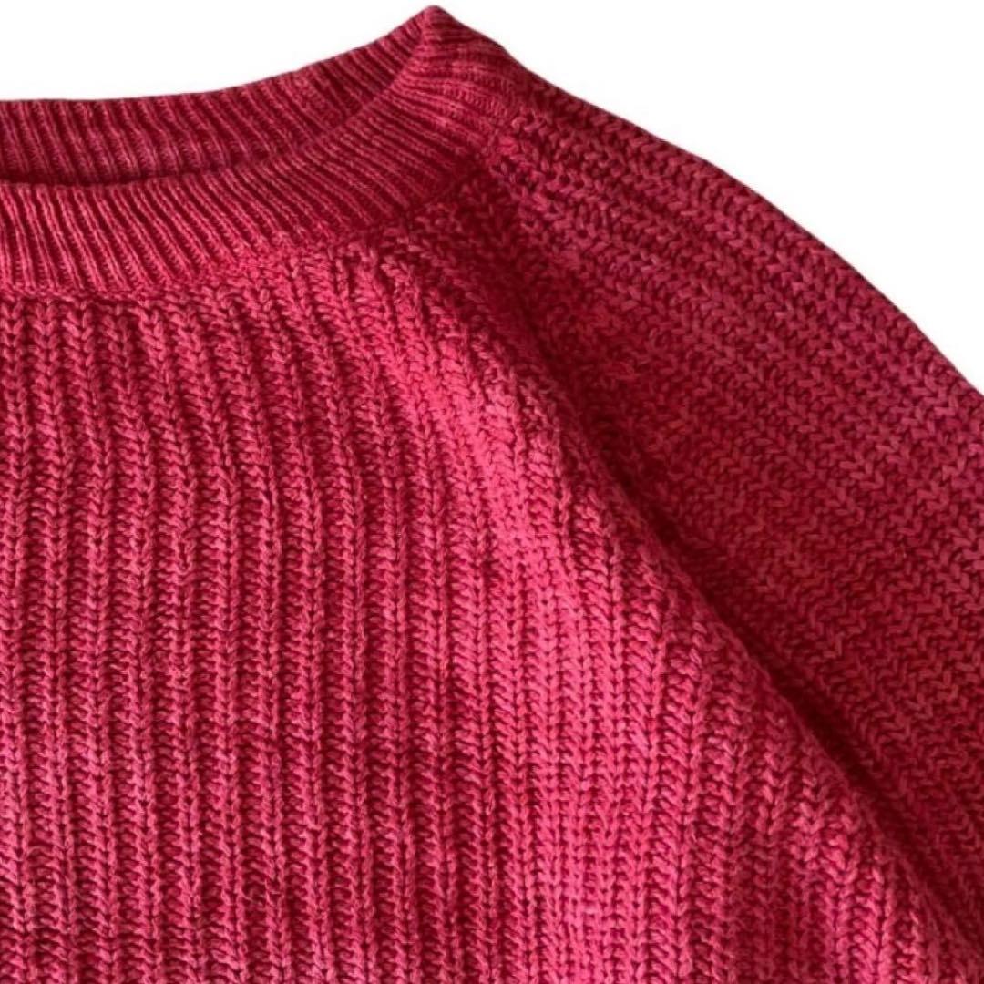 バ*ん様 90’s USA製 L.L.Bean ラグランコットンニット　古着