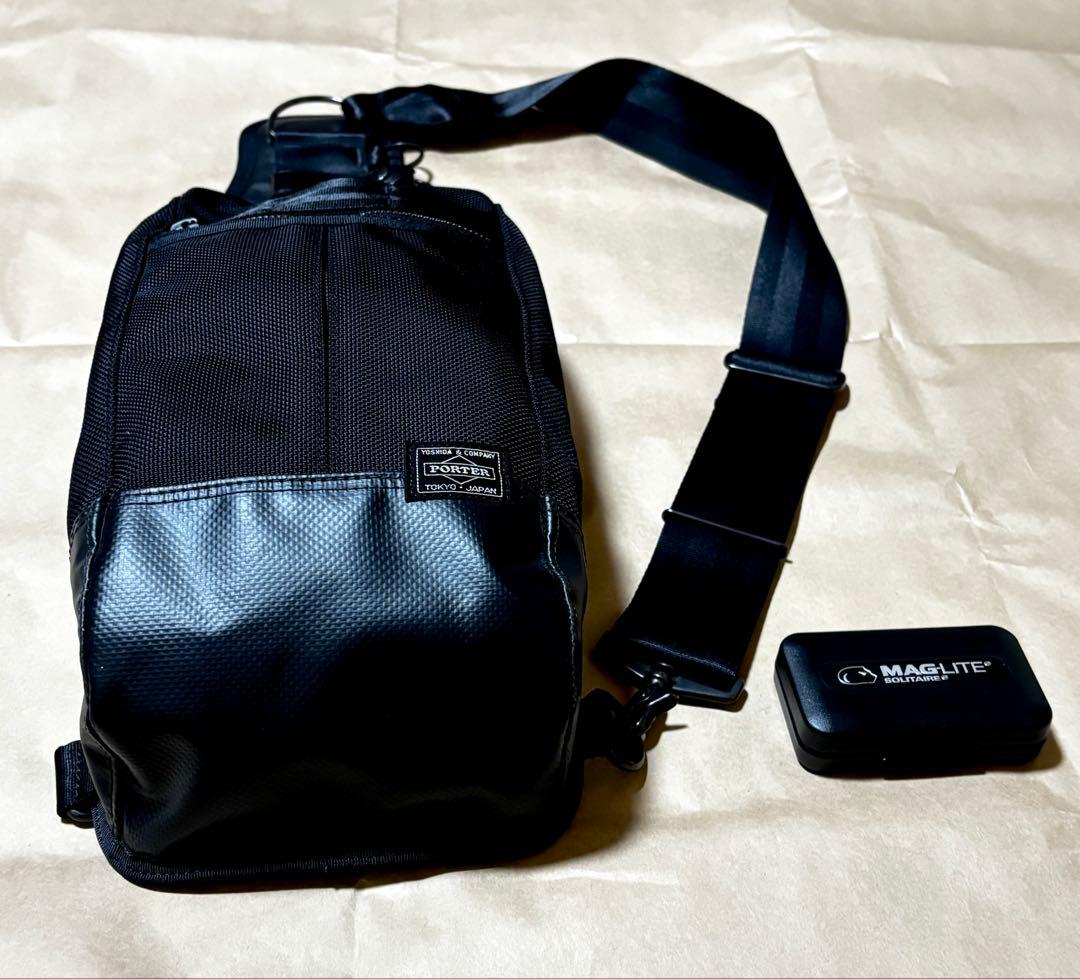 【美品】 PORTER ヒートスリングショルダーバッグ　ボディバック　吉田鞄