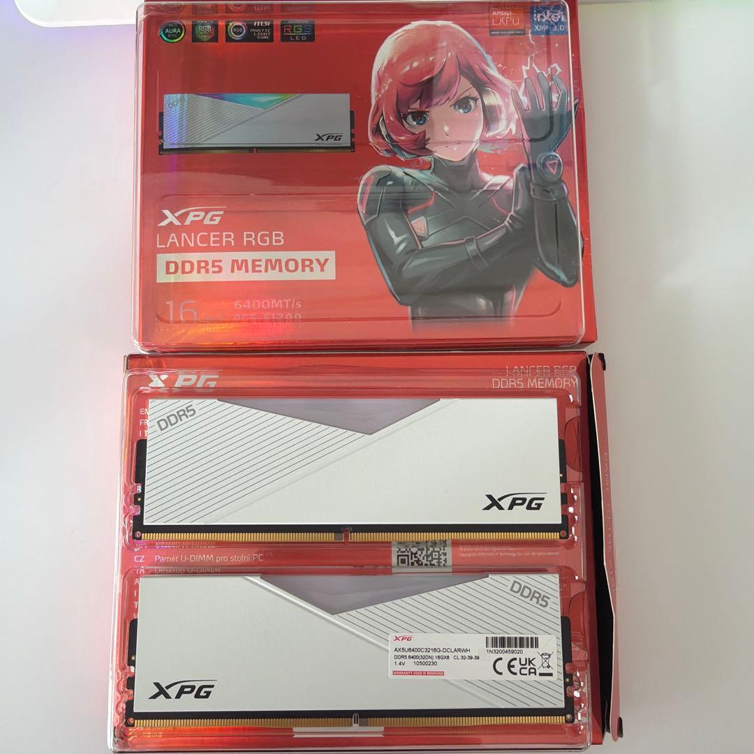 メモリー XPG Lancer RGB DDR5 16GBx4 6400MT White