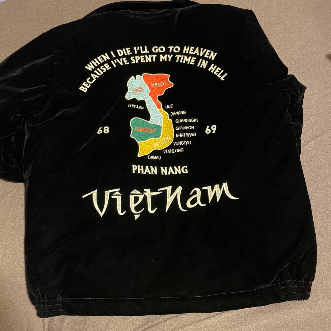 HOUSTON ベルベット ベトジャン M 黒