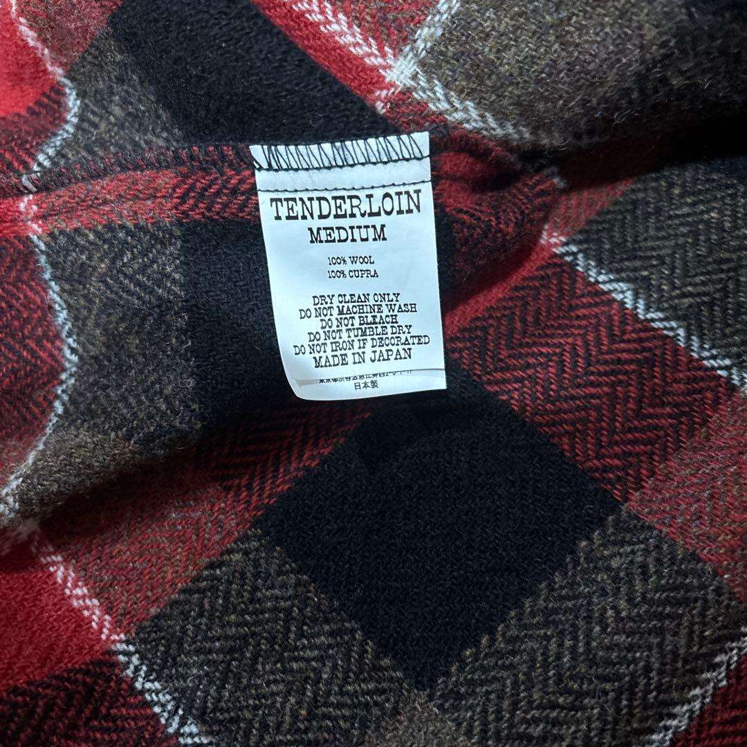 TENDERLOIN 19AW ハイネック ウール チェック シャツ M