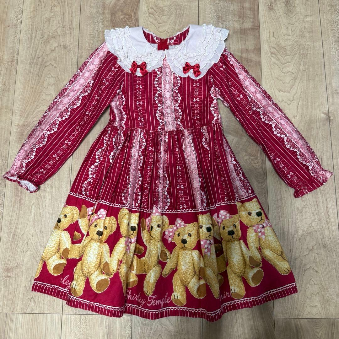 シャーリーテンプル　テディベア　くま　ワンピース　三越伊勢丹限定　赤　120