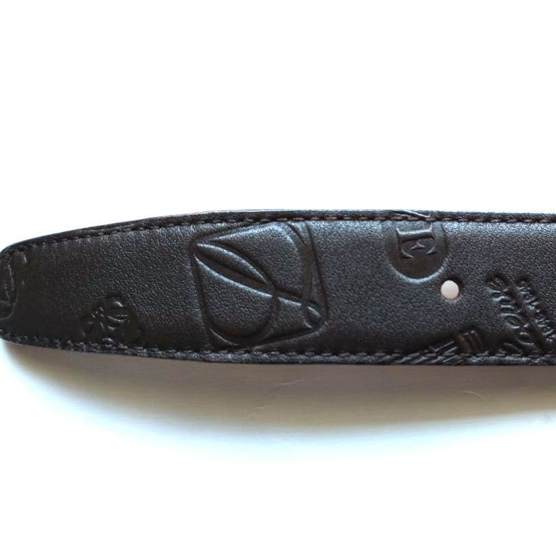 【希少】ロエベ LOEWE アナグラム 金ロゴバックル　ブラウンレザーベルト