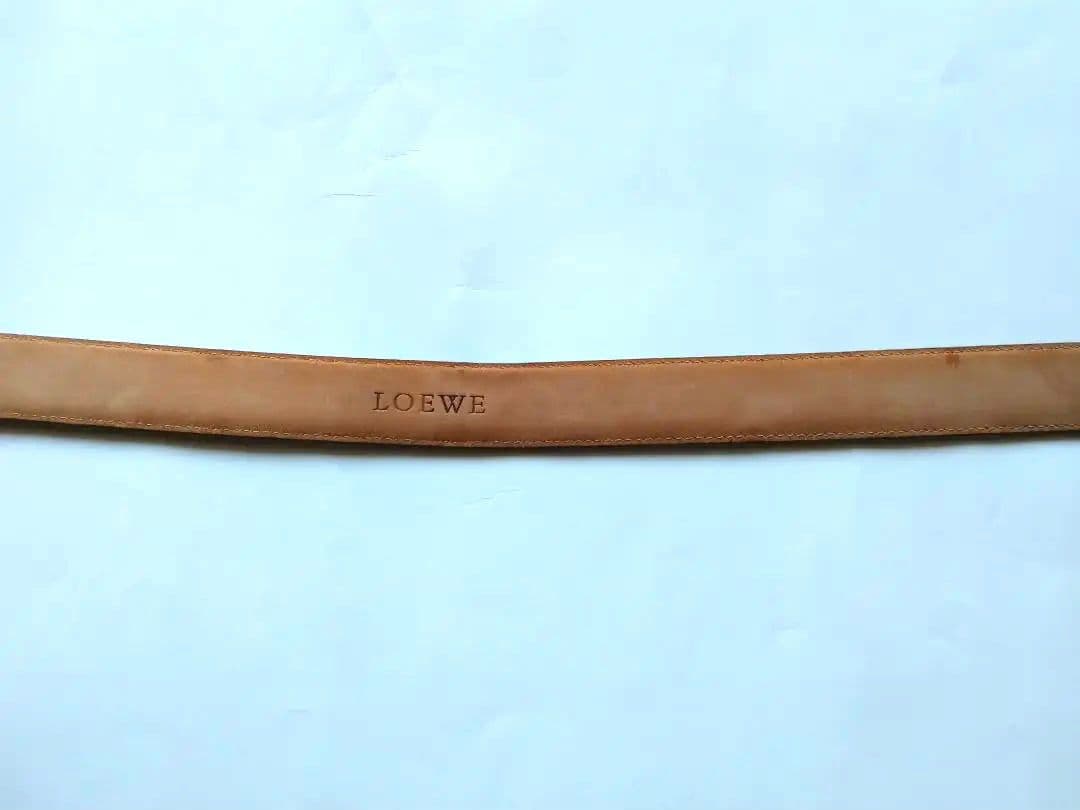 【希少】ロエベ LOEWE アナグラム 金ロゴバックル　ブラウンレザーベルト