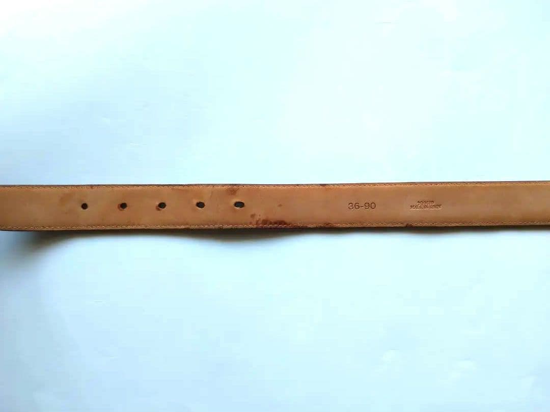 【希少】ロエベ LOEWE アナグラム 金ロゴバックル　ブラウンレザーベルト