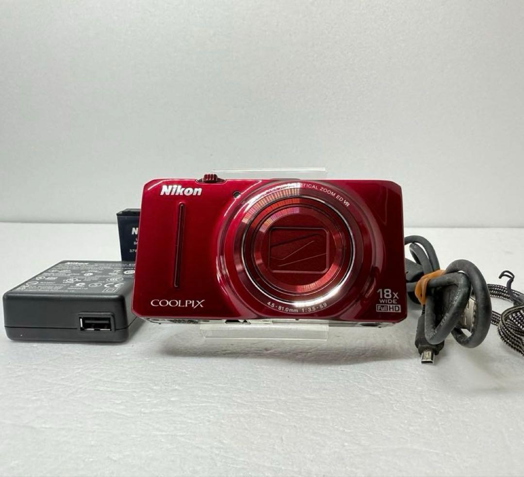 Nikon COOLPIX S9300 レッド 動作確認済 コンデジ フルHD