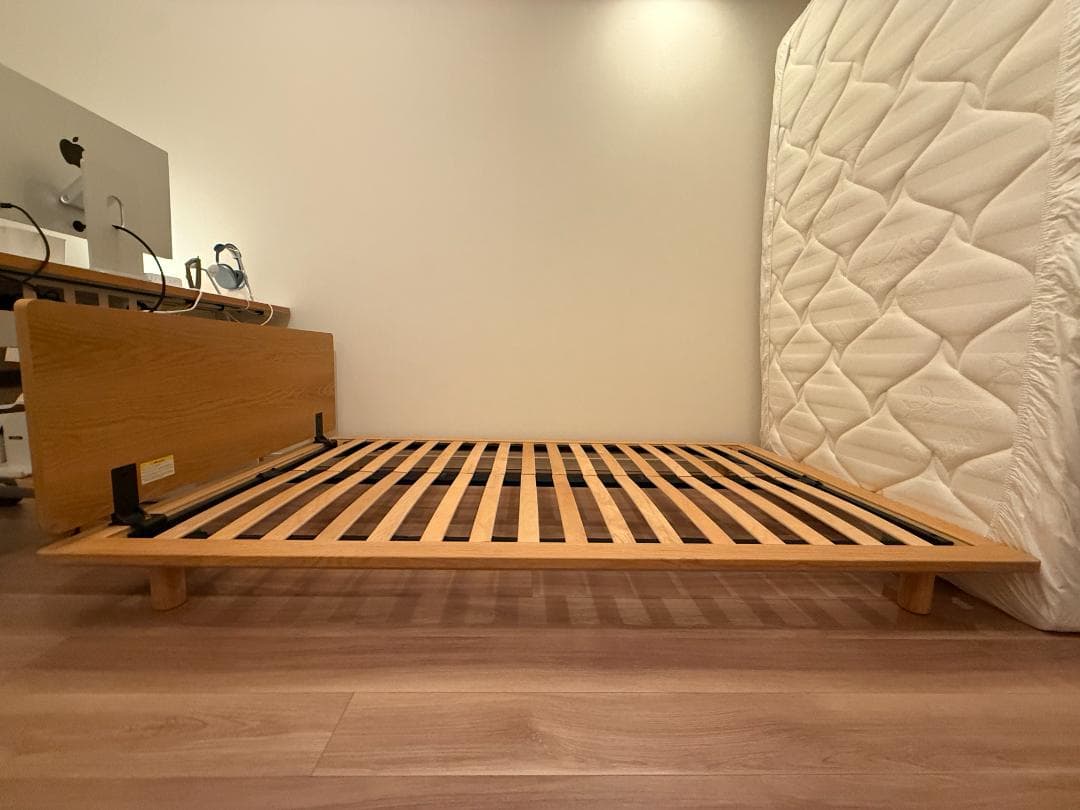 無印良品 ベッドフレーム オーク材 セミダブル ヘッドボード・脚セット 美品