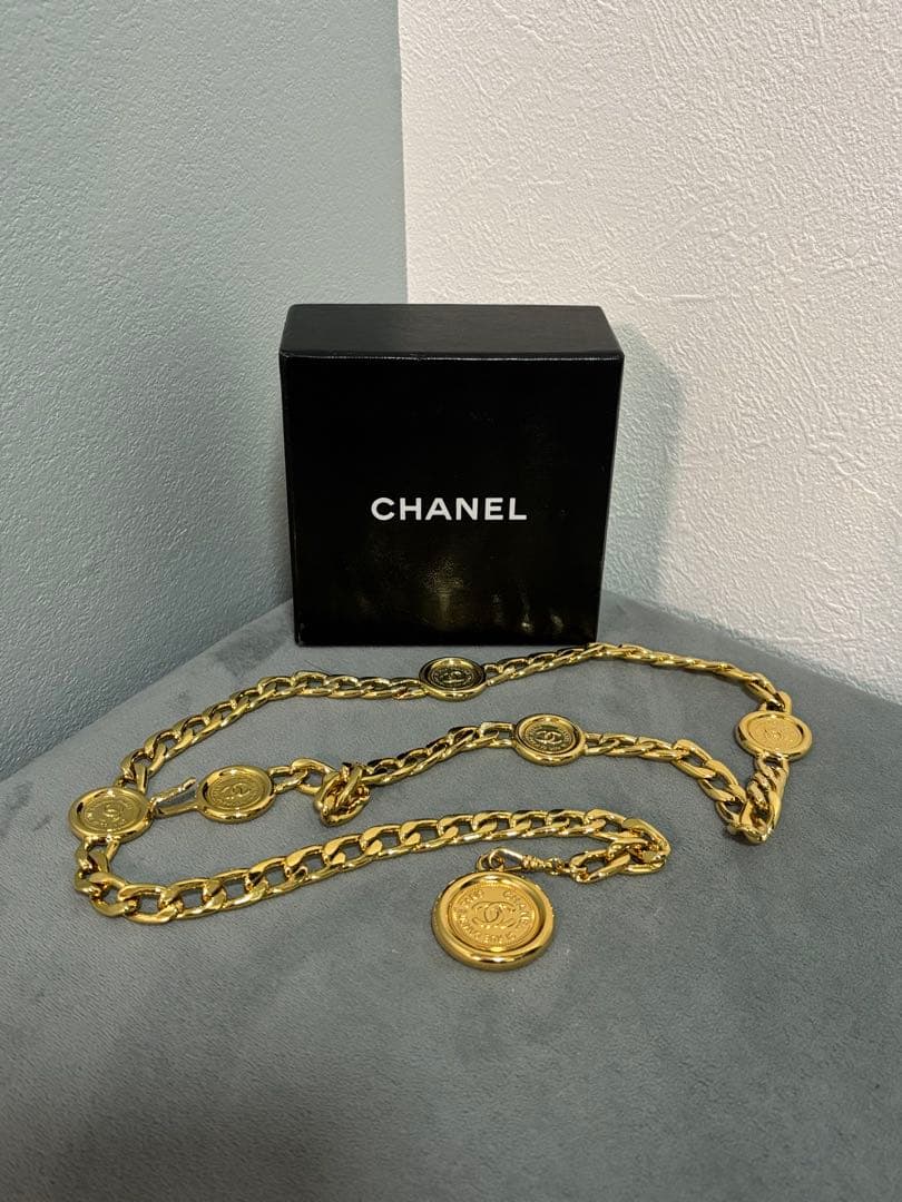 【美品】シャネル CHANEL ベルト ココマーク ヴィンテージ　チェーンベルト