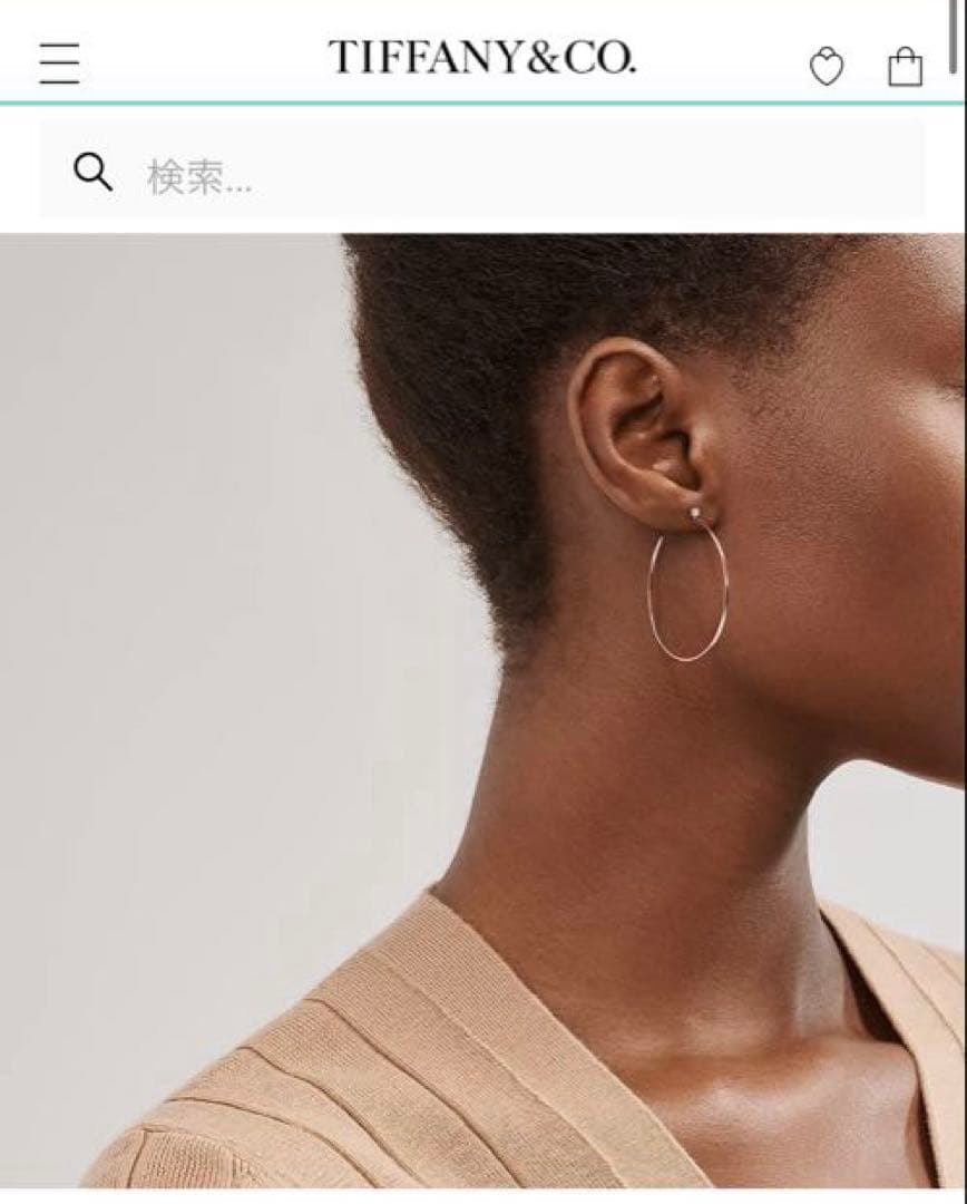 ティファニー[片耳]ダイヤモンドフープピアス