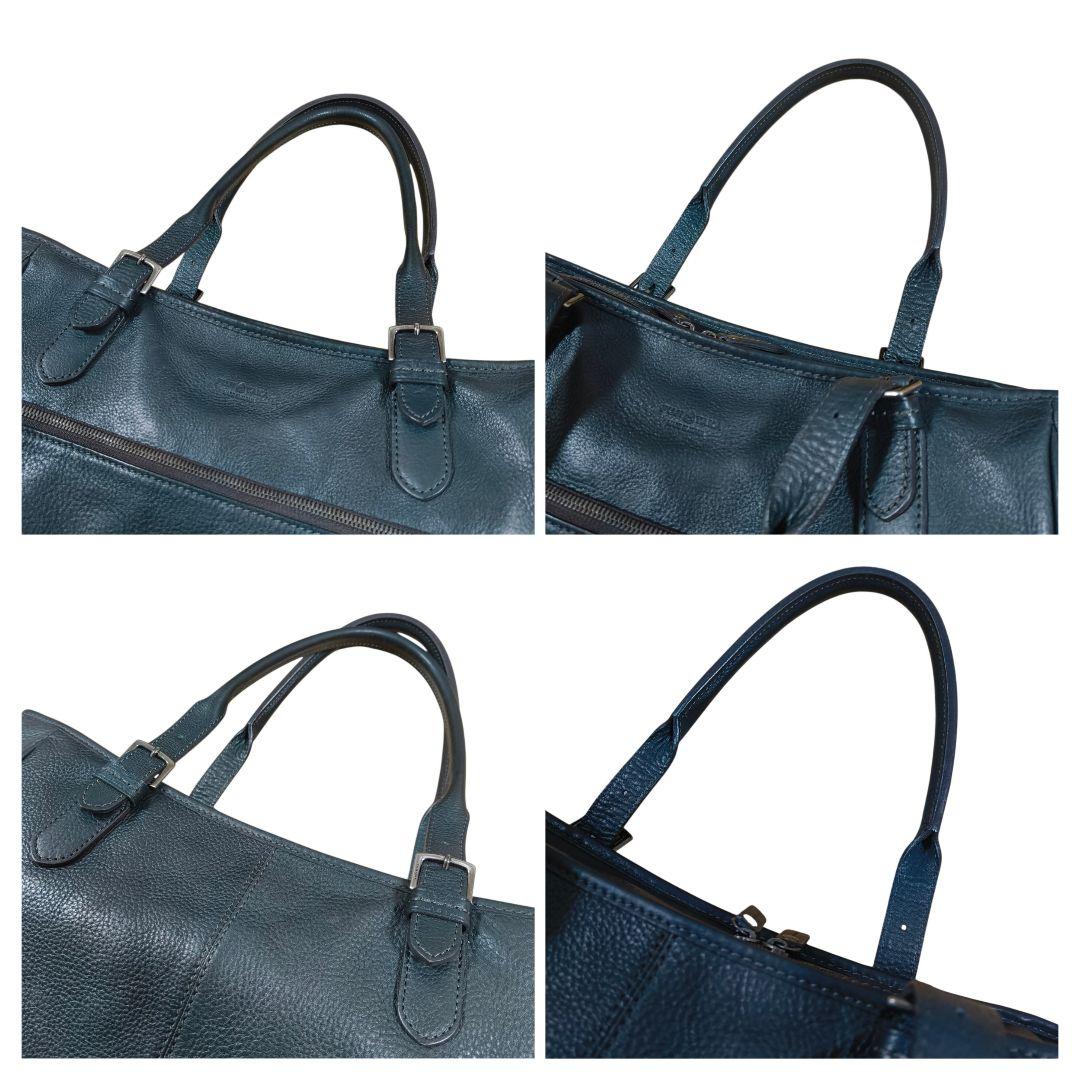 FUJITAKA フジタカ　ビジネスバッグ　トートバッグ　シボ革　A4　ネイビー