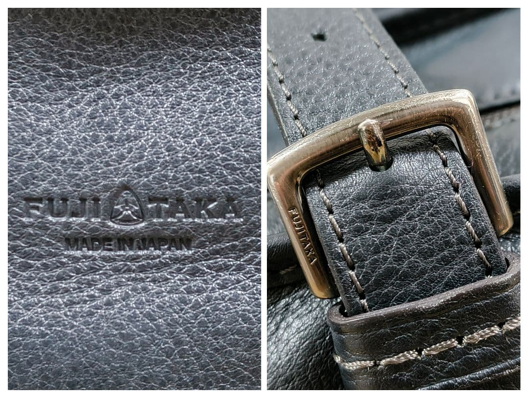 FUJITAKA フジタカ　ビジネスバッグ　トートバッグ　シボ革　A4　ネイビー