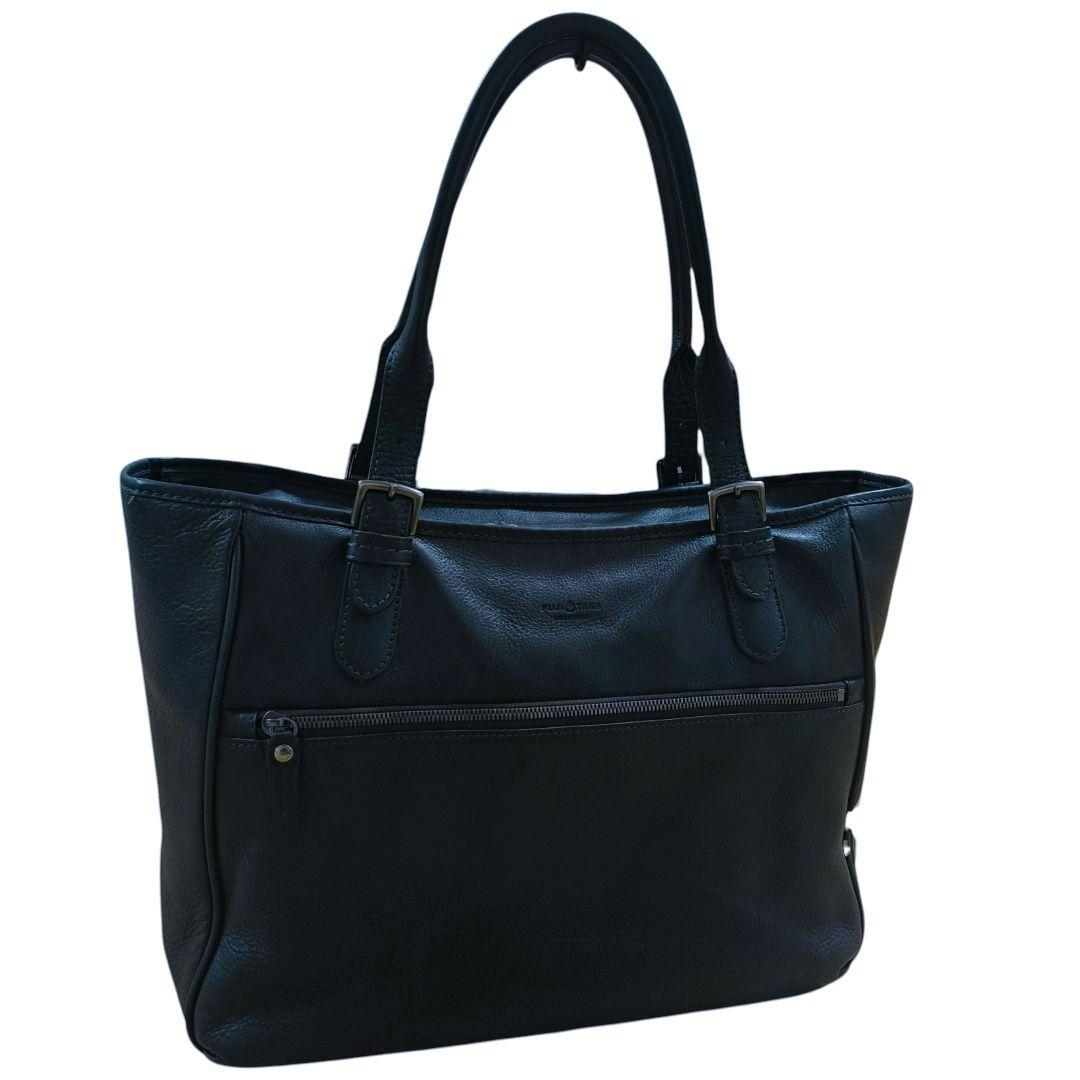 FUJITAKA フジタカ　ビジネスバッグ　トートバッグ　シボ革　A4　ネイビー