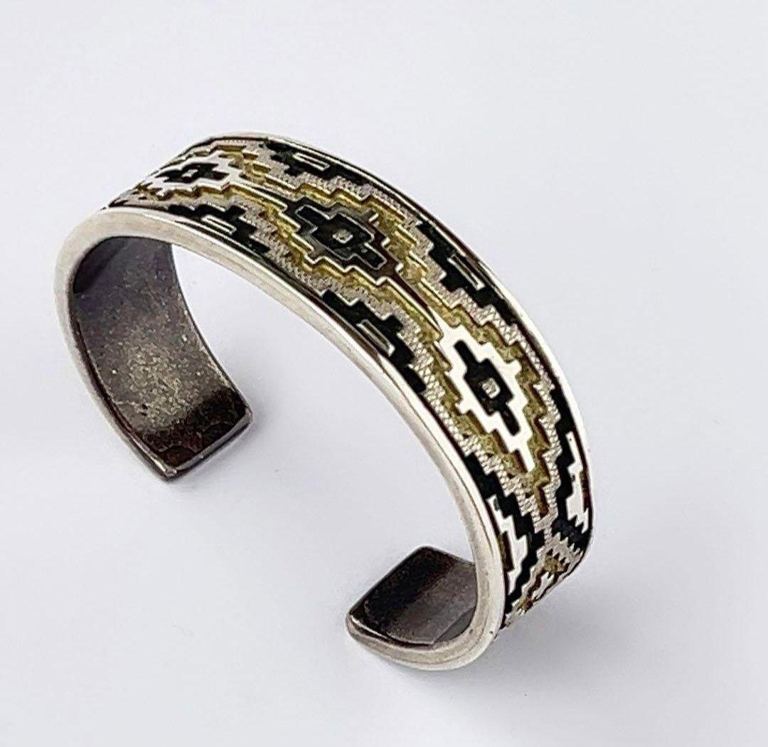 ナバホ族 ダンジャクソン ラグオーバーレイバングル ブレスレット ジュエリー