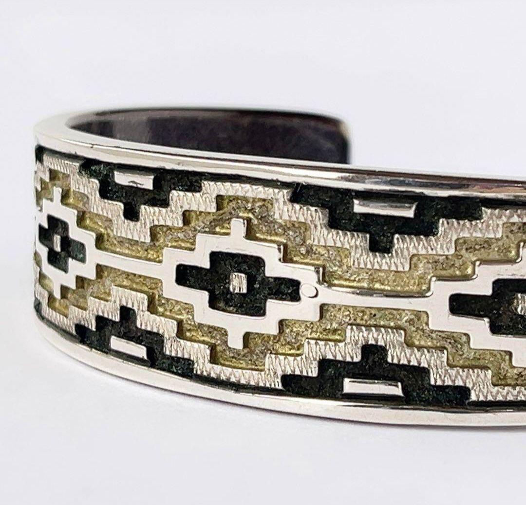 ナバホ族 ダンジャクソン ラグオーバーレイバングル ブレスレット ジュエリー