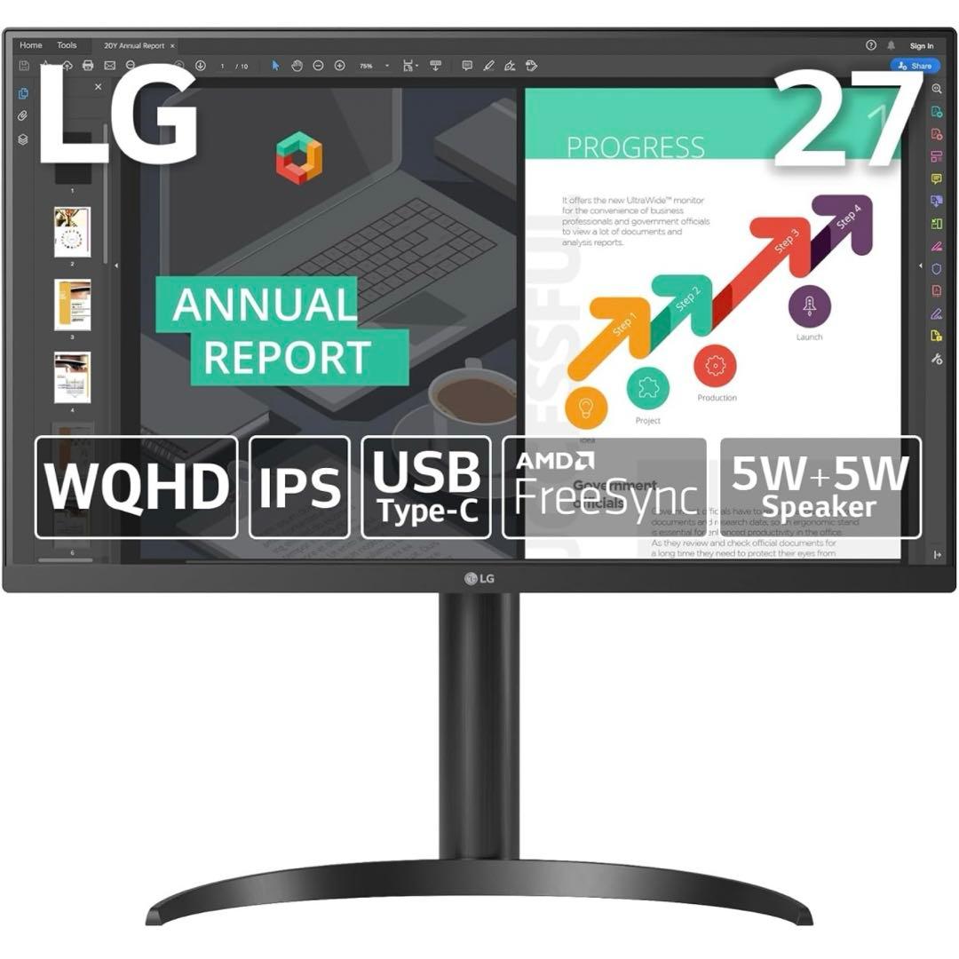 【お得】LGモニター 27型 WQHD type-c 60W 27QN850-B