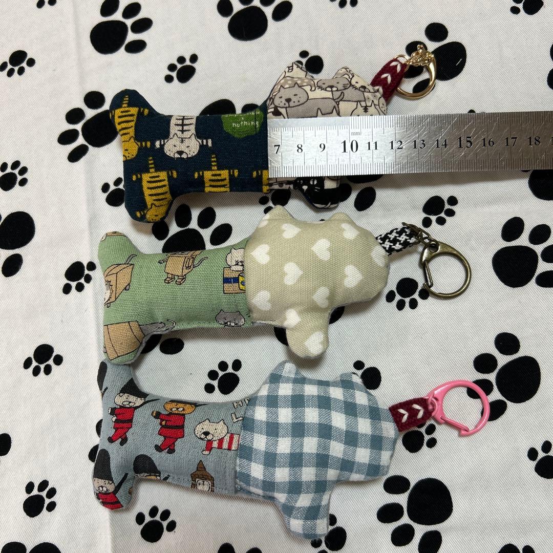 ハンドメイド デカネコキーホルダーチャームセット