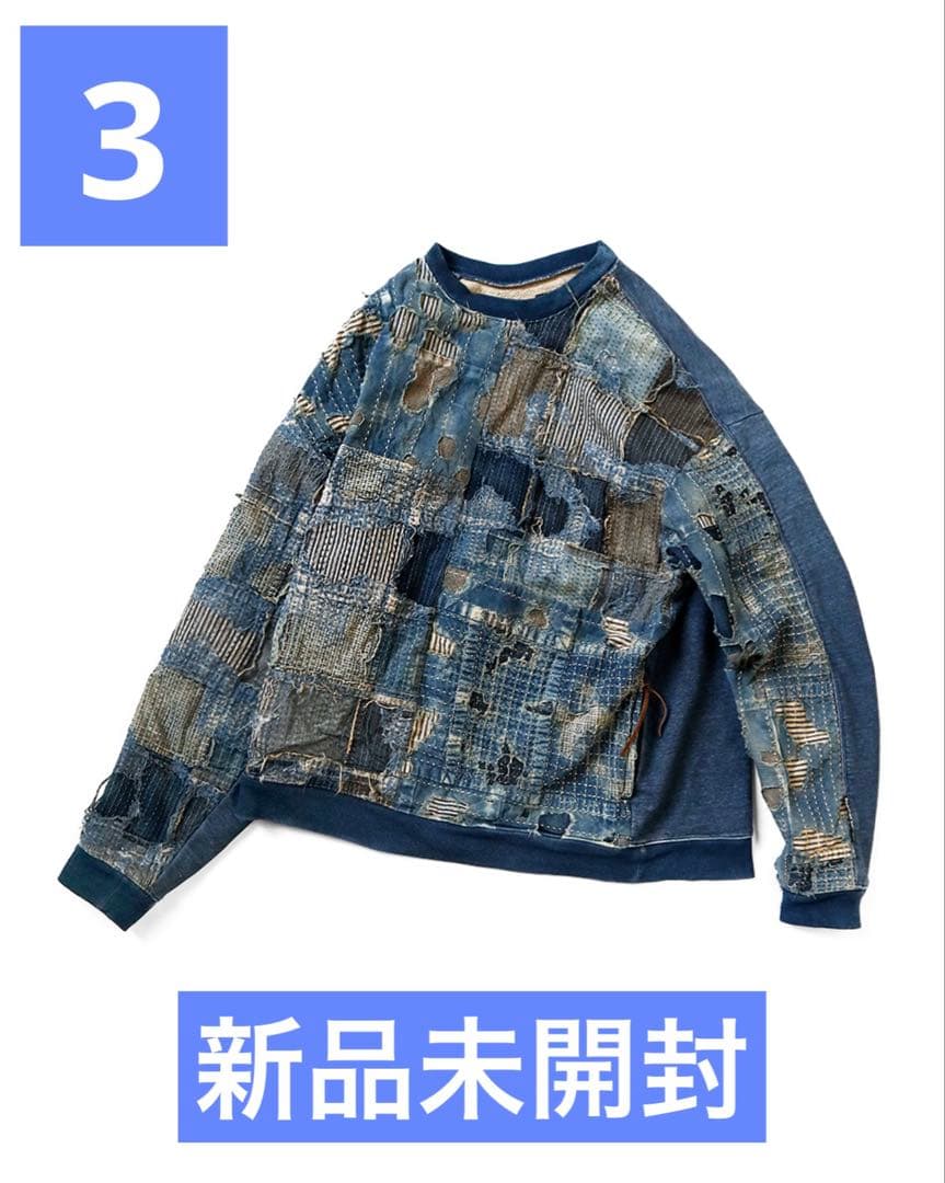 新品　size3　キャピタル BORO×IDG裏毛 2TONE BIGスウェット