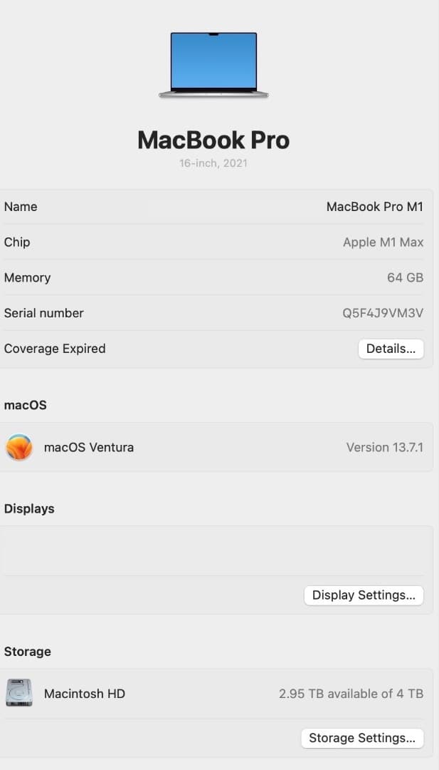 Apple MacBook Pro 16インチ M1