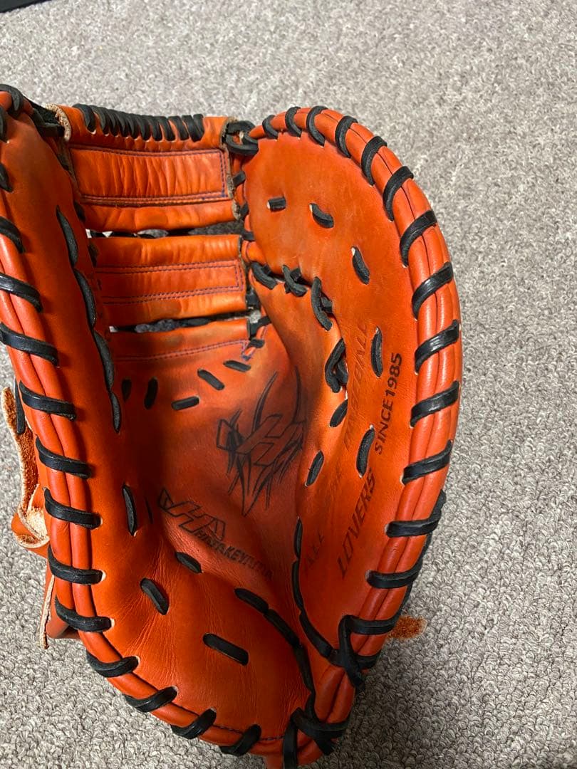 ハタケヤマ　ファーストミット　軟式用　オレンジ　一般