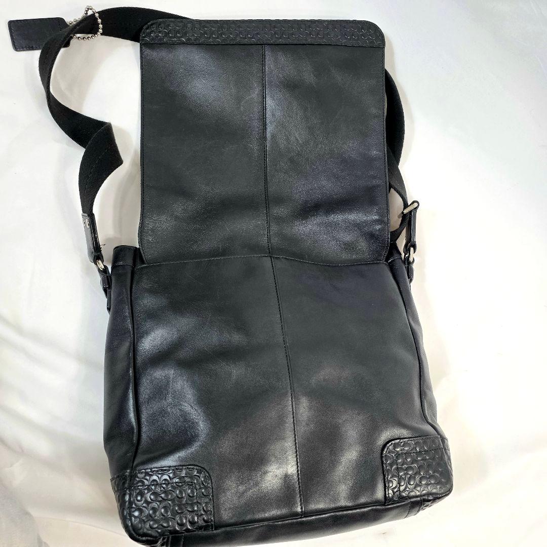 美品 コーチ メッセンジャー ショルダー レザー F74386