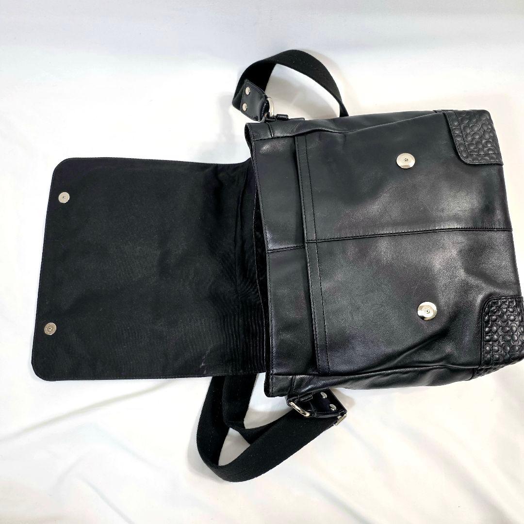 美品 コーチ メッセンジャー ショルダー レザー F74386