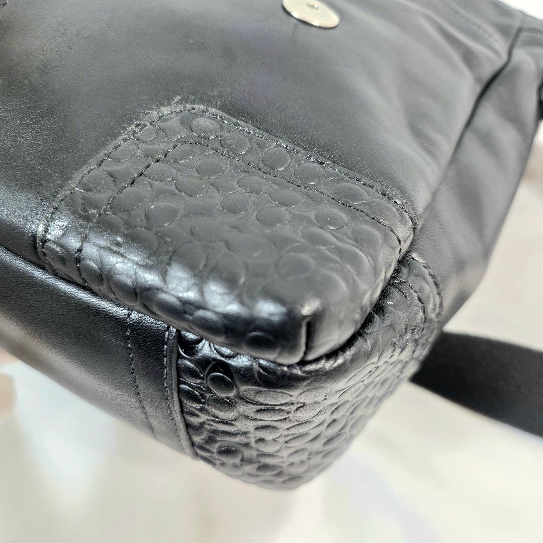 美品 コーチ メッセンジャー ショルダー レザー F74386