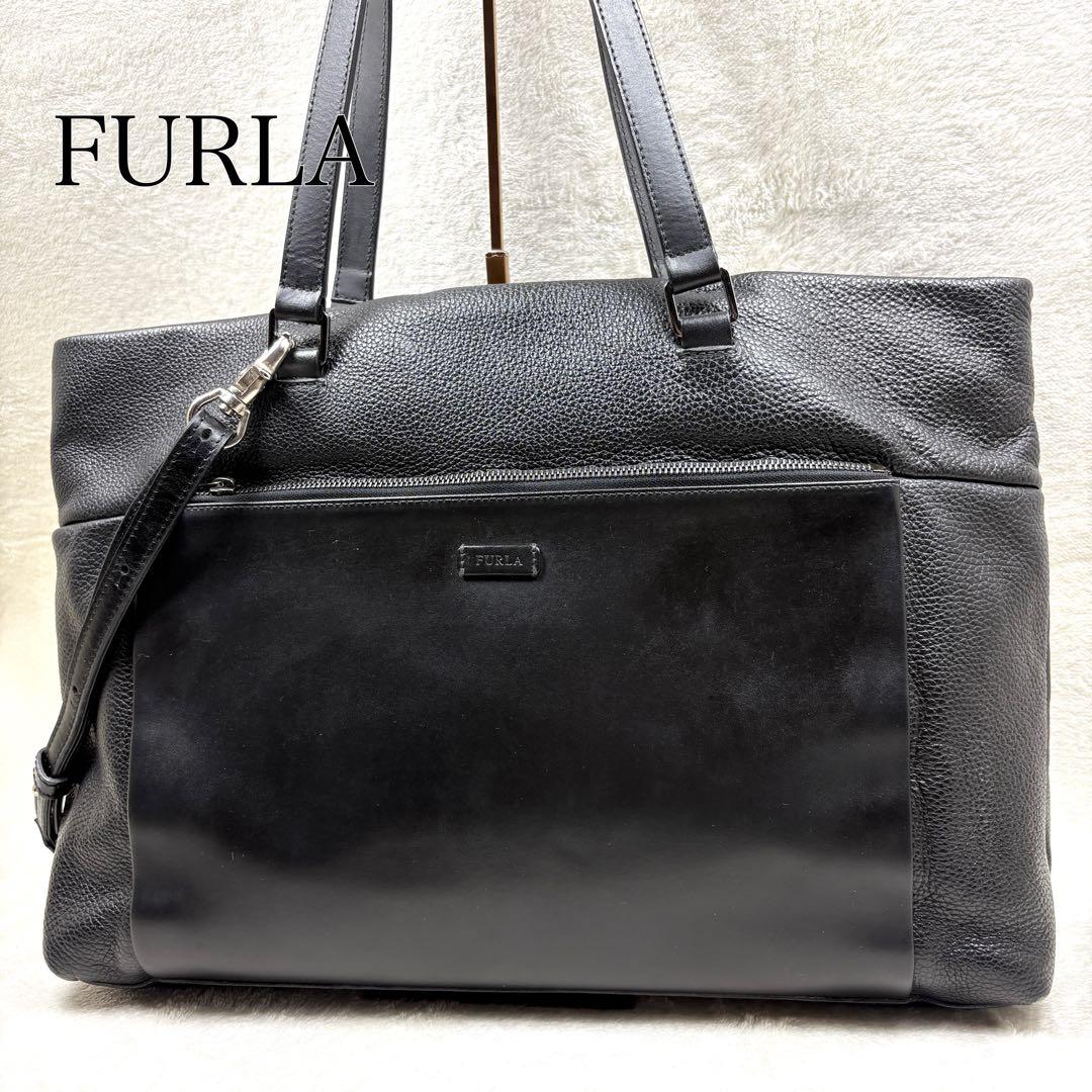 FURLA フルラ トートバッグ 2WAY オールレザー ブラック A4