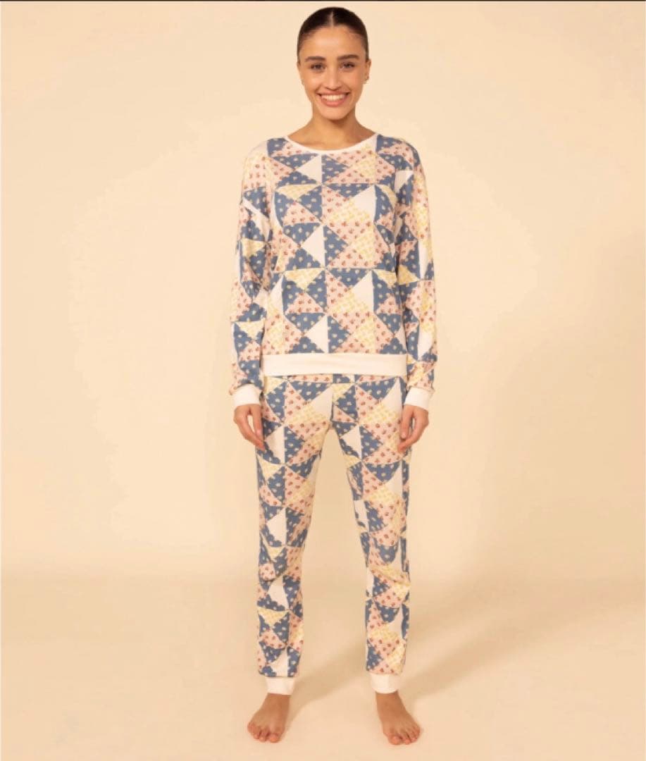 プチバトー レディース パジャマ パッチワーク Lサイズ