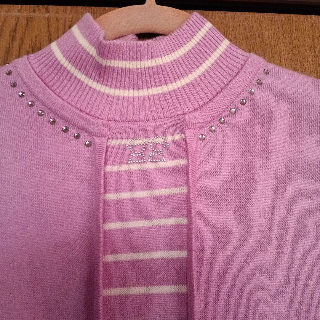 rei‼️PICONE ピッコーネ ビジュー付き ストライプ ニット