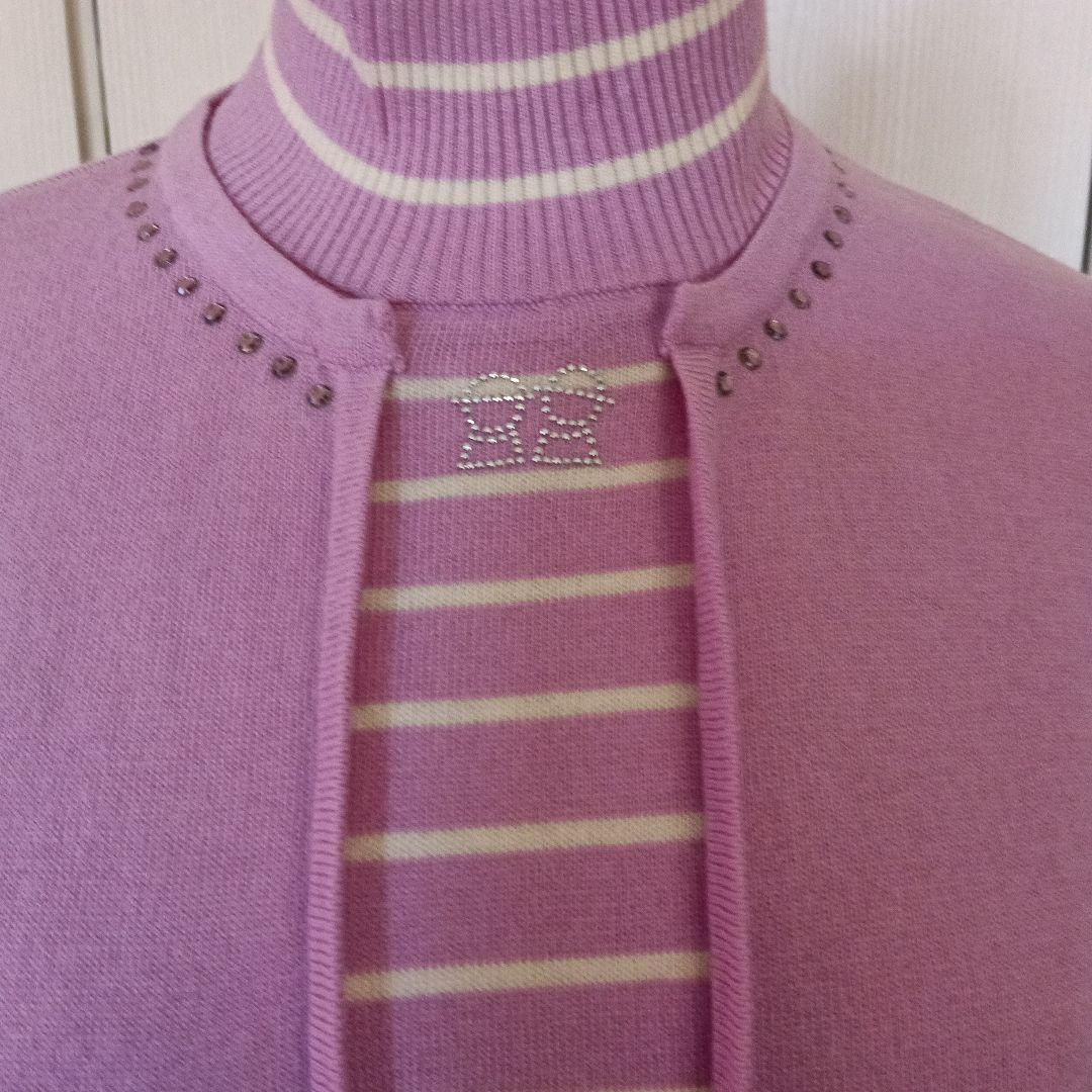 rei‼️PICONE ピッコーネ ビジュー付き ストライプ ニット