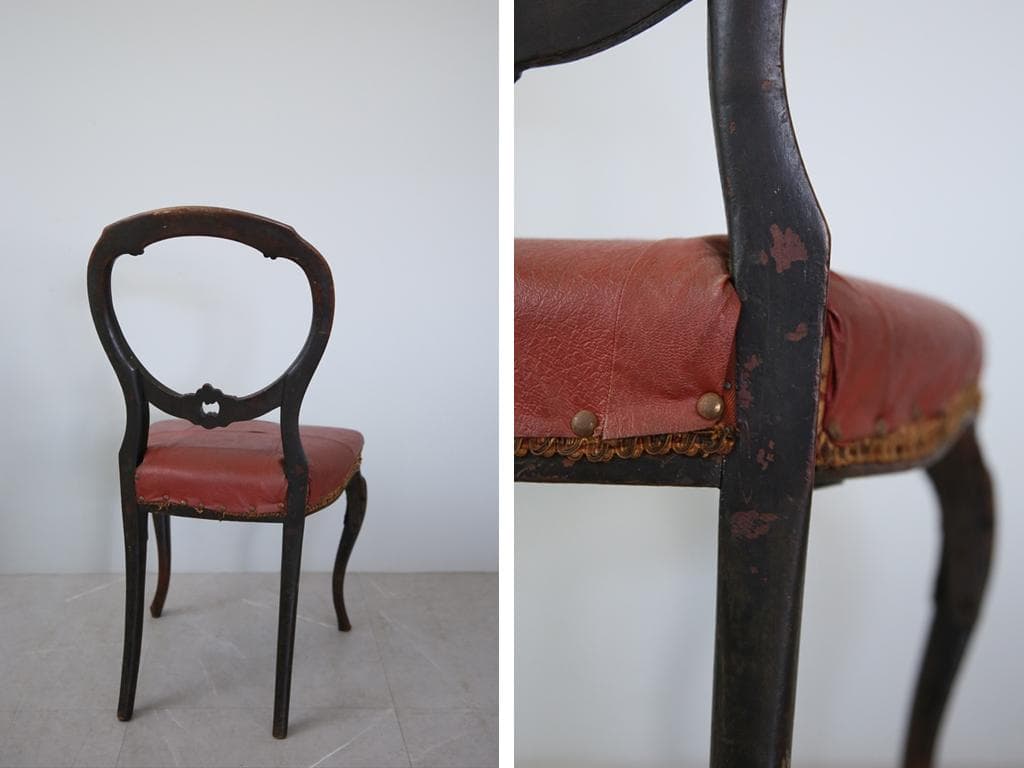 英国アンティーク木製バルーンバックダイニングチェア/サロンイス(89-41-2)