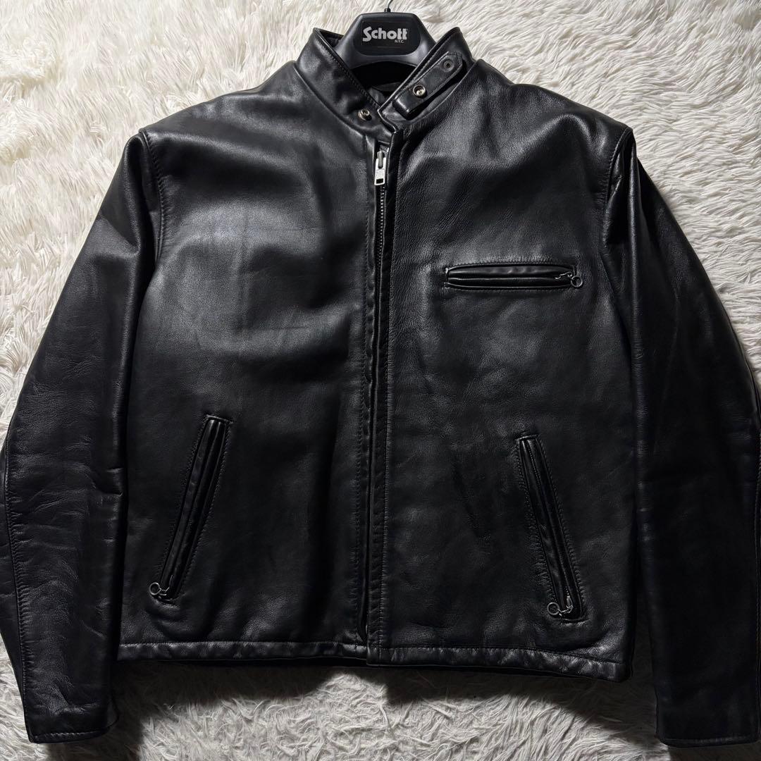 希少モデル■schott ライダースジャケット　641Q ブラック　本革　44
