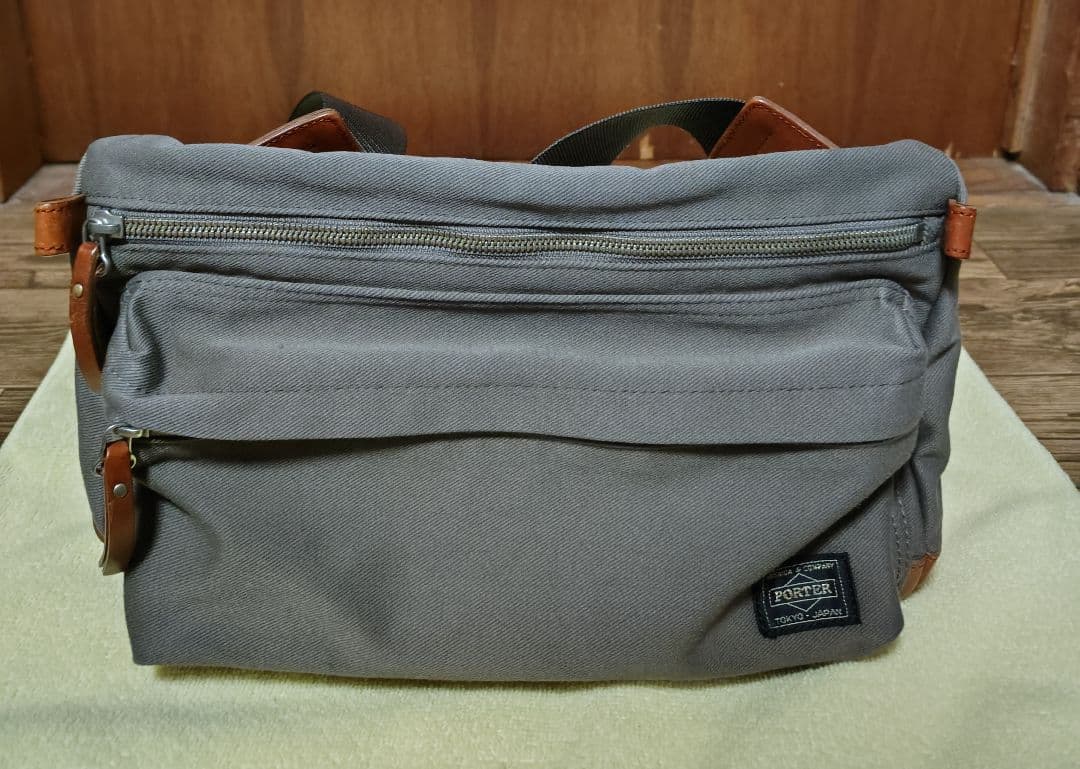 【美品】ポーター 吉田カバン ボディバッグ ウエストポーチ キャンバス レザー