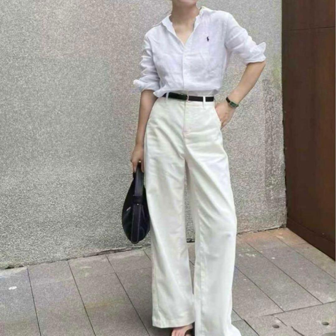 【極美品✨】ポロラルフローレン リネンシャツ 長袖 ホワイト S